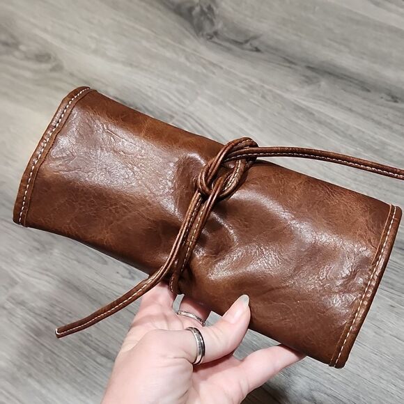 VINTAGE Brown Realer Rolled Utility/Brush/ Tool Wrap Kit - Picture 4 of 6